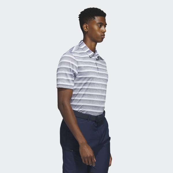 adidas Two-Color Striped Golf Polo Shirt - Grey | adidas UK