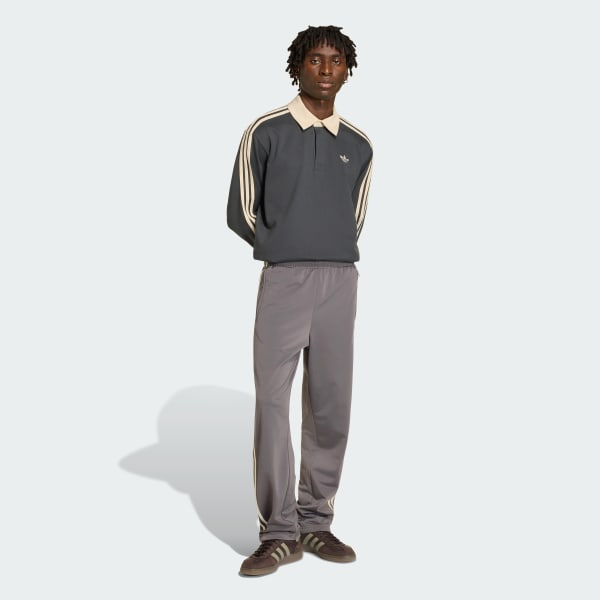 Grey 3-STRIPES RUGBY LONGSLEEVE POLO