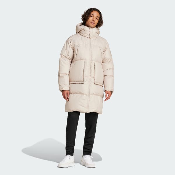 Beige down coat store