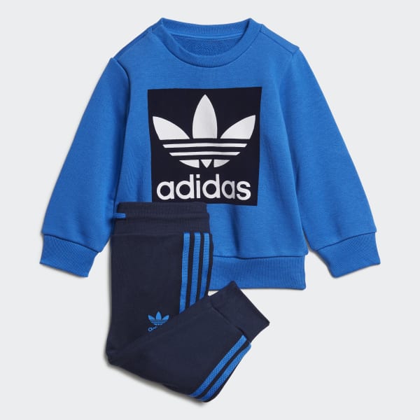 adidas Crew Sweatshirt Set - Blue 