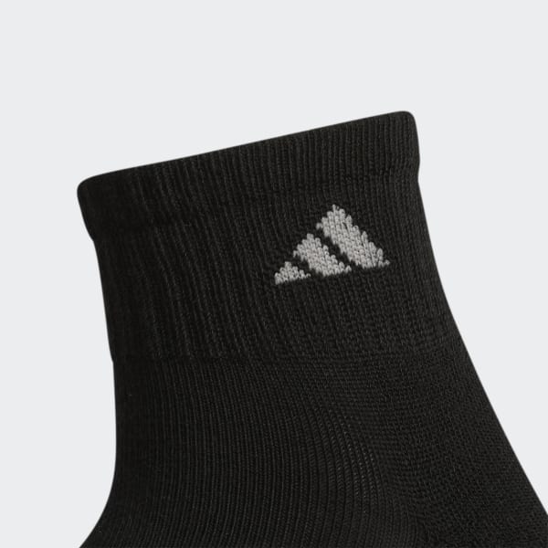 Black Athletic Cushioned Quarter Socks 6 Pairs