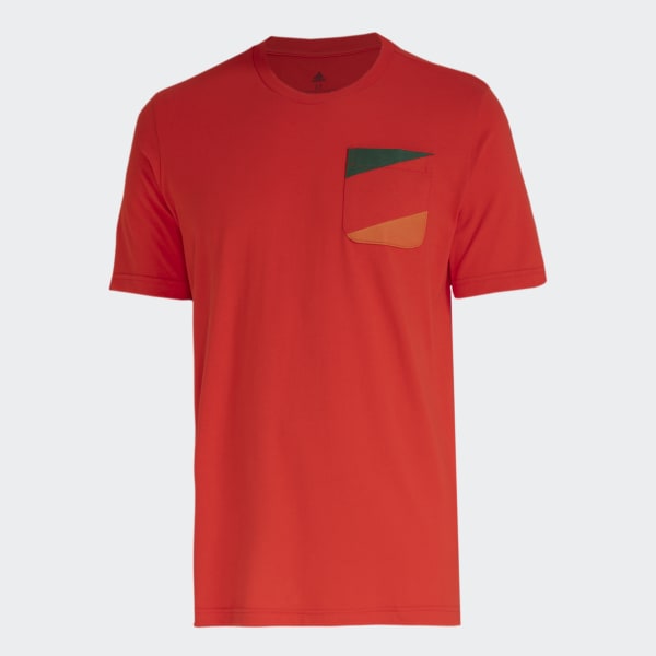 Vermelho Camiseta Estampada Internacional