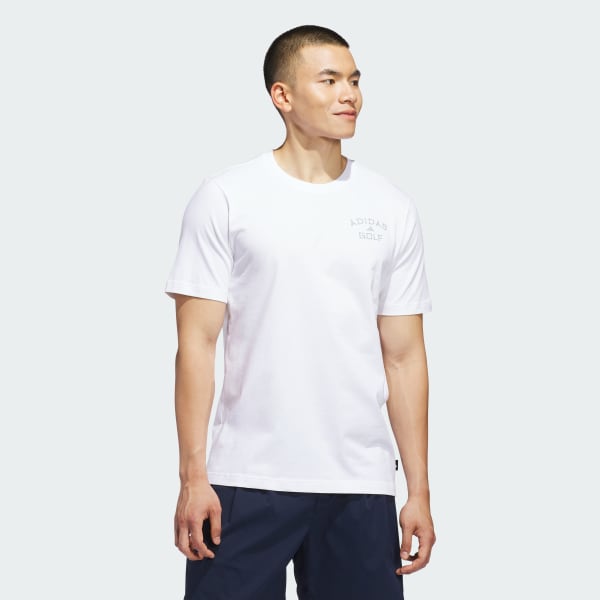 สีขาว เสื้อยืดพิมพ์ลาย Golf Chip In Paradise