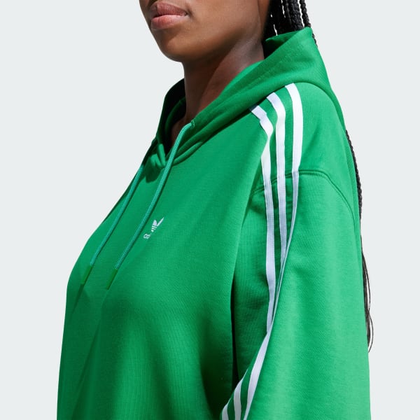 adidas Adicolor 3 Stripes Oversized Hoodie Green adidas Ireland