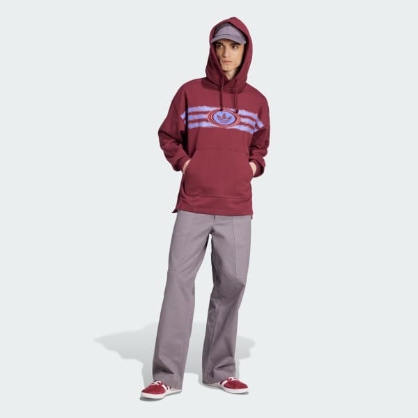 Burgundy adidas Originals 90s Fleece Hoodie