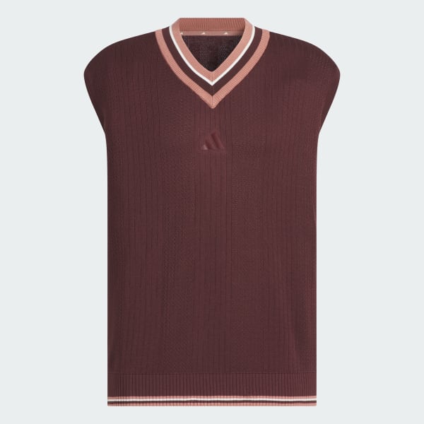Burgundy V-neck Knit Vest