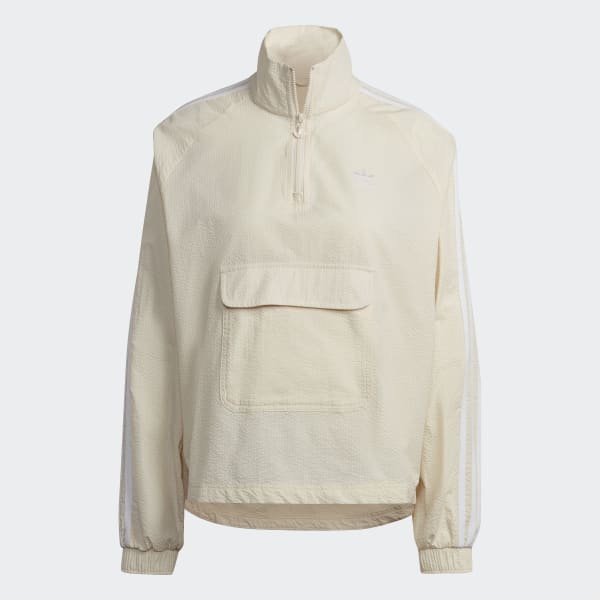 Beige Adicolor Classics Poplin Half-Zip Track Jacket HM401