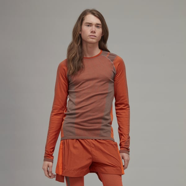 adidas Y-3 Classic Knit Base Layer Long Sleeve Tee - Brown