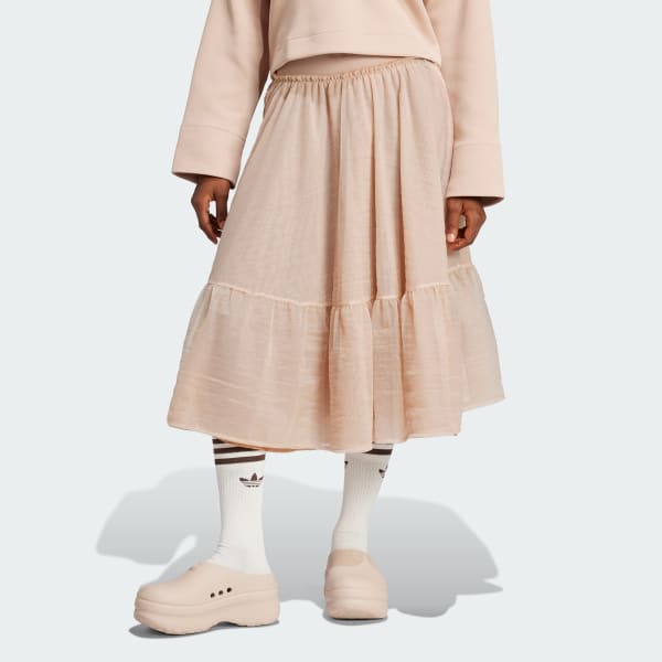 bézová Sukňa Waistband Tulle Maxi