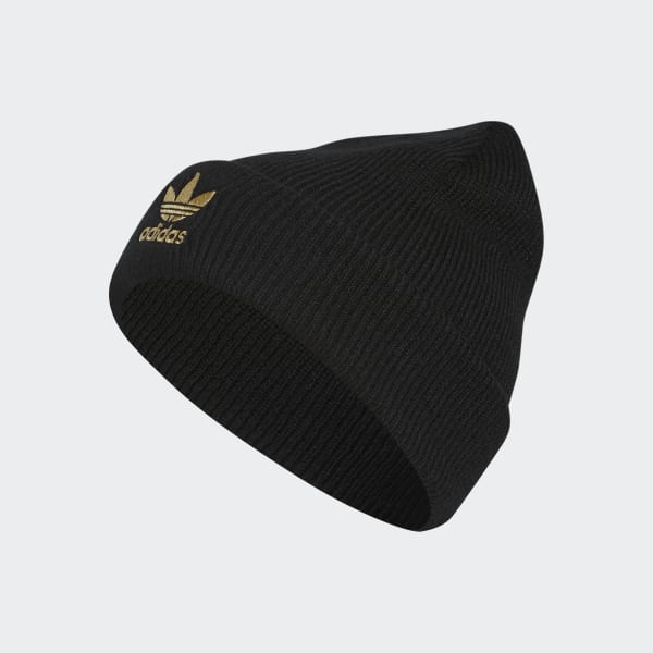 adidas black and gold beanie