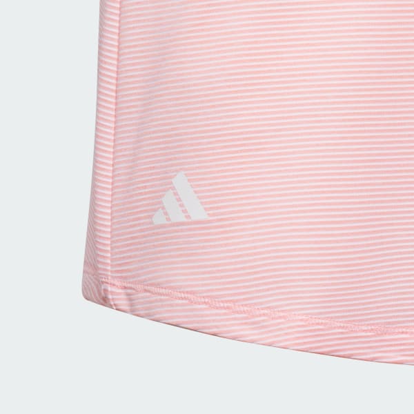 Pink Ottoman Striped Sleeveless Polo Shirt