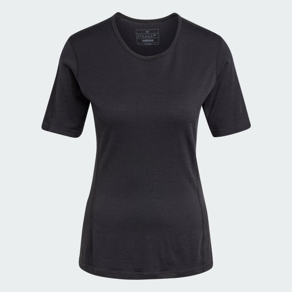 Zwart XPERIOR MERINO 200 BASISLAAG MET KORTE MOUWEN