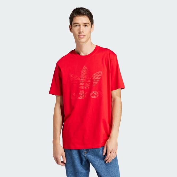 Rojo Polo Monograma Estampada