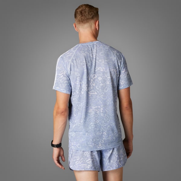 Grey Own The Run CLIMACOOL 3-Stripes Tee