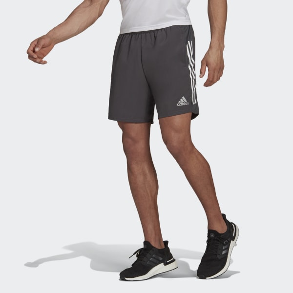 Grey Own The Run 3-Stripes Shorts