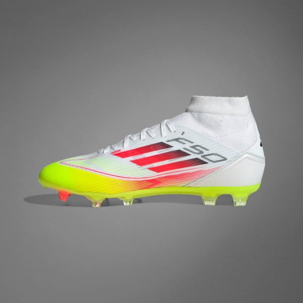 White F50 League Mid Firm/Multi-Ground Boots
