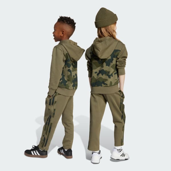 Groen Seasonal Essentials Camo Fleece Joggingpak Kleuters