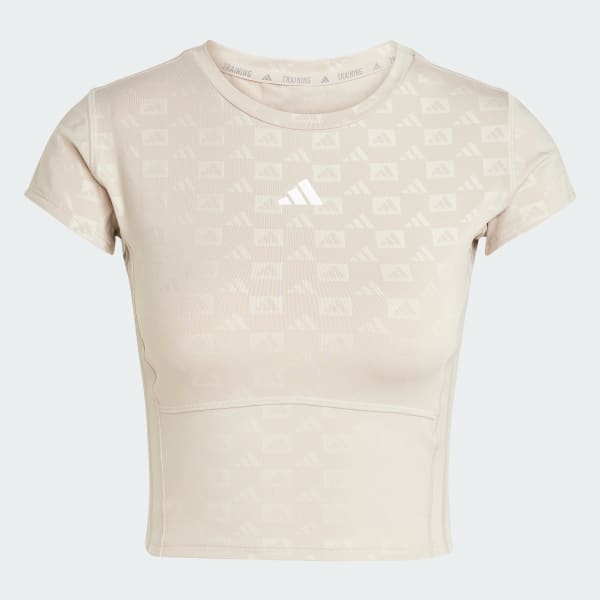 Beige Hyperglam Training Emboss Tee