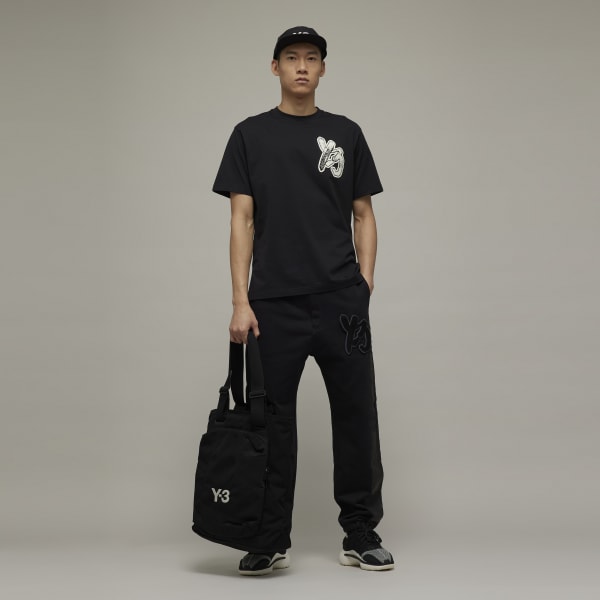 Black Y-3 Graphic Logo French Terry Pants