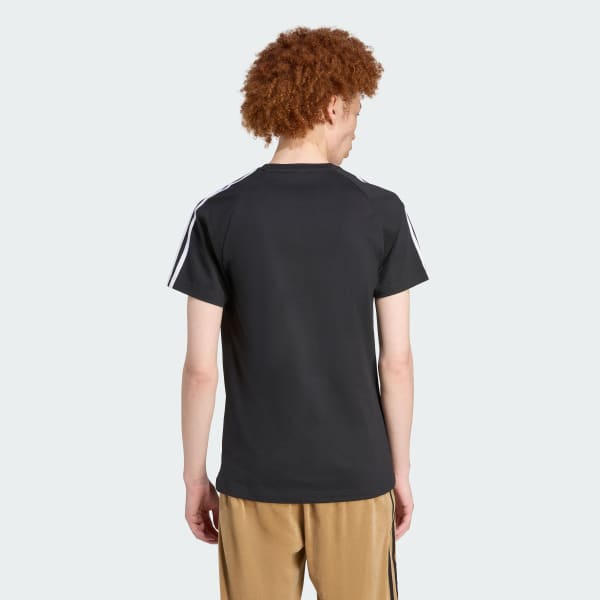 Black adidas Originals Adicolor Trefoil Tight Tee