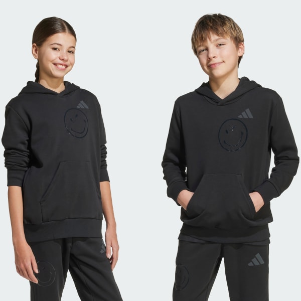 Siyah adidas X Smileyworld Çocuk Kapüşonlu Üst