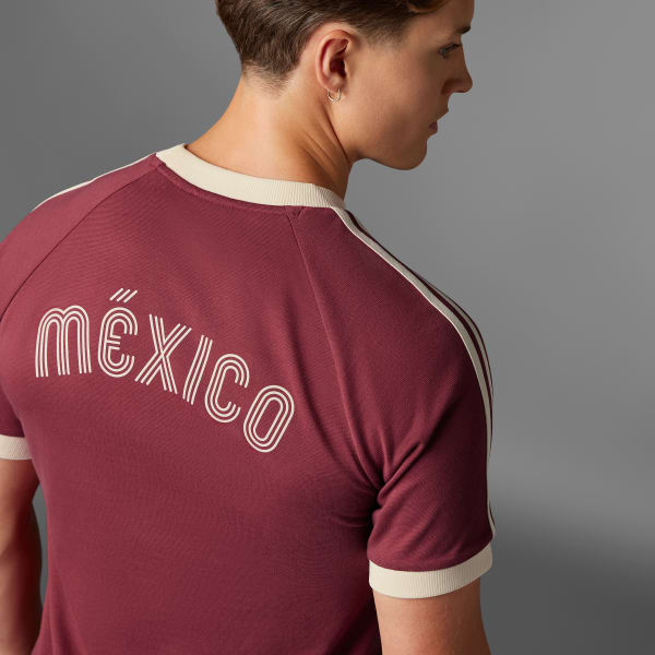 Adidas 3 best sale stripes tee burgundy