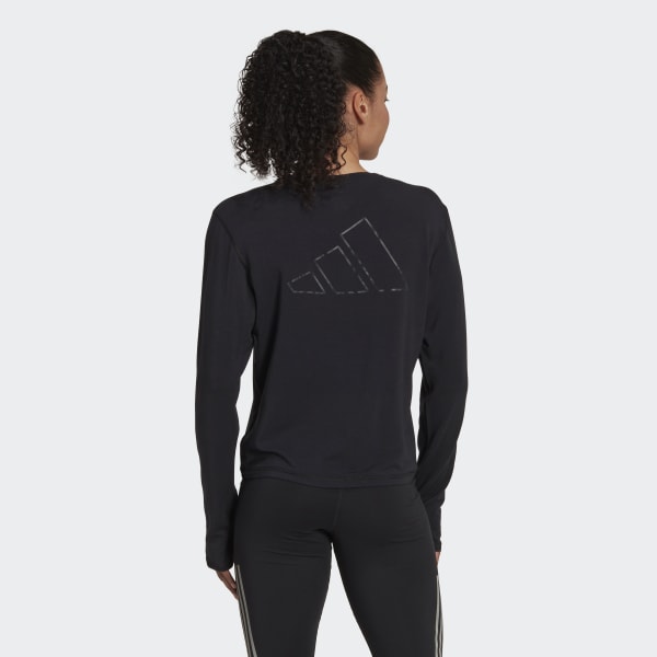 Svart Run Icons Made with Nature Running Long Sleeve T-skjorte CZ868