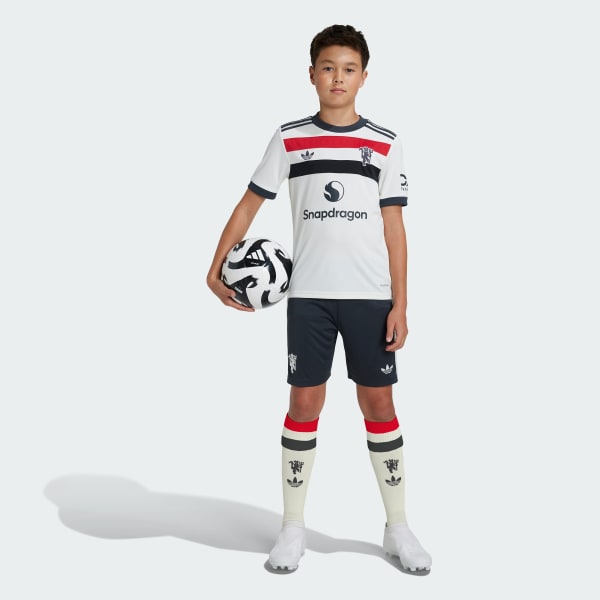 Cinzento Calções do Terceiro Equipamento 24/25 do Manchester United – Criança
