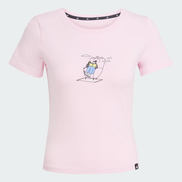 Rosado Polo estampado por encima de la cintura con garabato