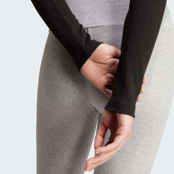 Essentials Ribbed Crop Long Sleeve Tee