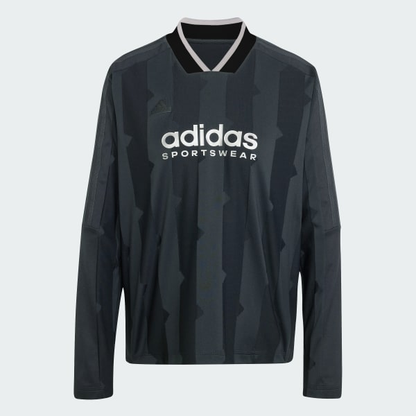 ★adidas★ Tee cut 3S jacquard long sleeve tee black IX3711 adidas Tiro Cut 3-Stripes Jacquard Long Sleeve Shirt - Black
