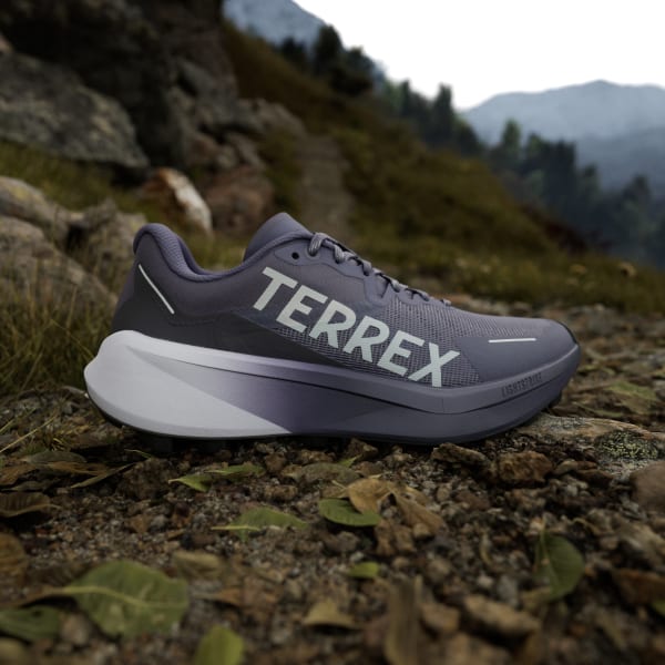 Purple Terrex Agravic 3 Trail Running Shoes
