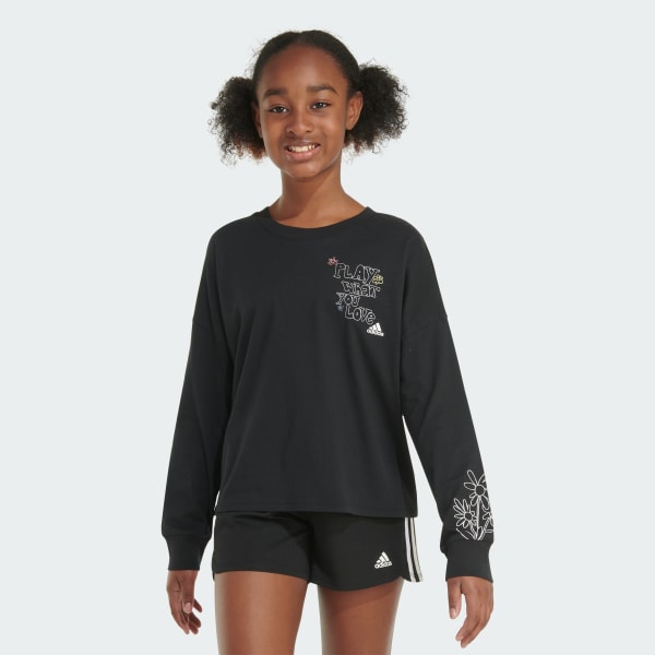 Black adidas long sleeve top womens online