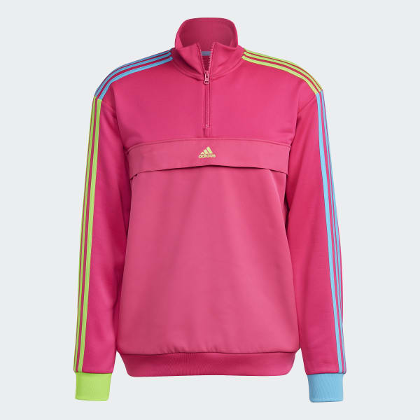 pink adidas half zip
