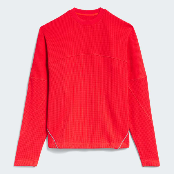 adidas La Cienega Long Sleeve Sports Tee - Red | Free Shipping