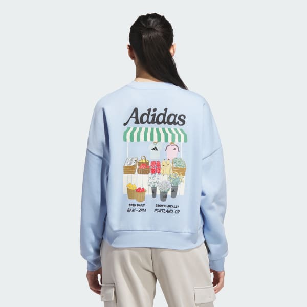 Blau Farmers Market Grafik Sweatshirt