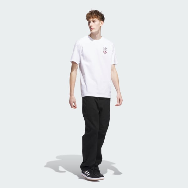 Blanco Camiseta triple trifolio Skateboarding