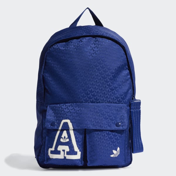 adidas Trefoil Jacquard Monogram Backpack - Blue | Kids' Lifestyle ...