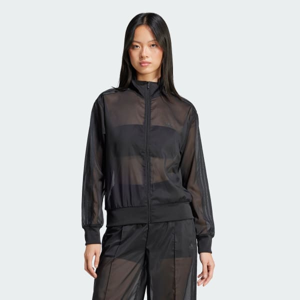 Hitam Track Top Adicolor Sheer