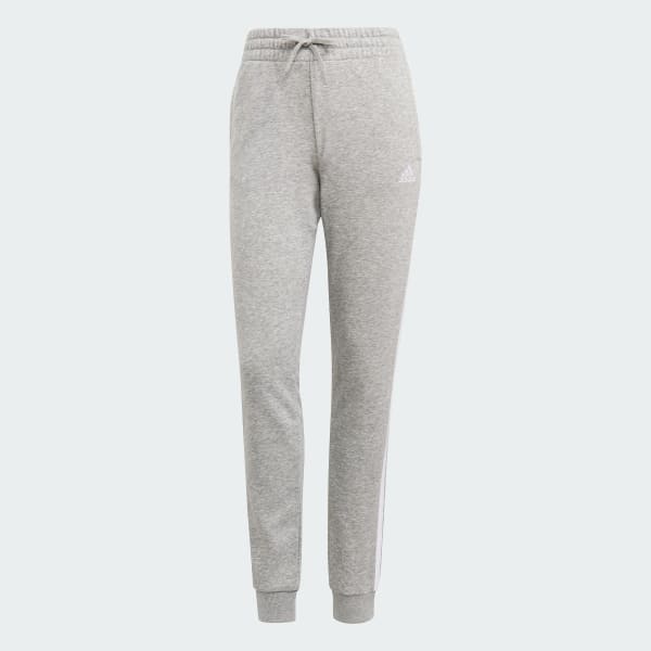 Gri Essentials French Terry 3-Stripes Eşofman Altı