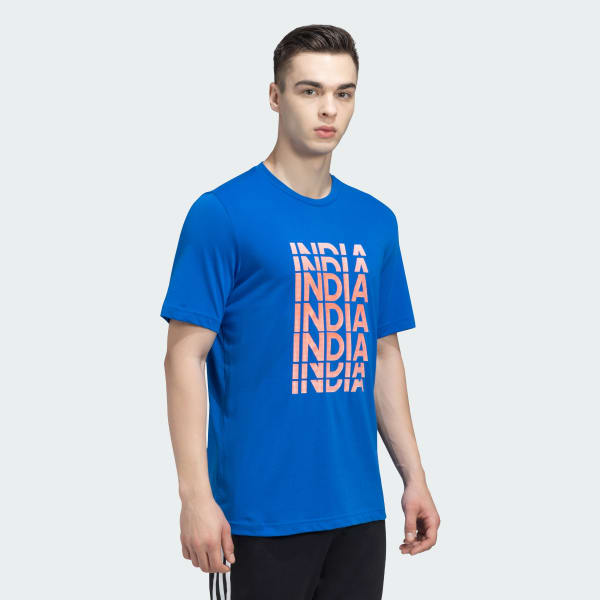 Blue ADIDAS CRICKET INDIA TEE