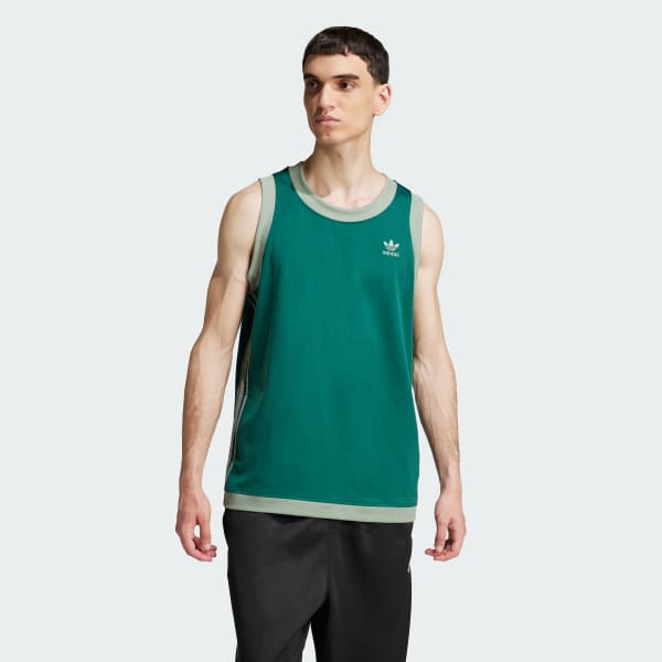 adidas Originals アディカラー モックアイレット ベスト 送関込 アディダス アディカラー モック アイレット ベスト - グリーン
