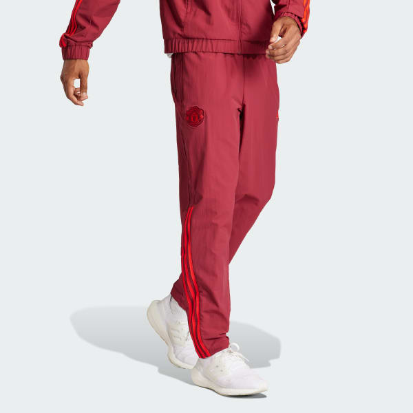Adidas red 2025 tracksuit bottoms