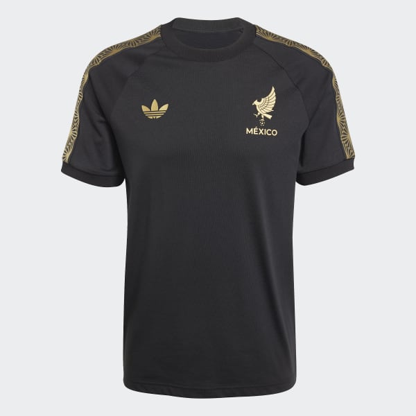 正規品 adidas メキシコ代表 シャツ 黒/黄 アディダス メキシコ代表 ゴールドTシャツ - ブラック