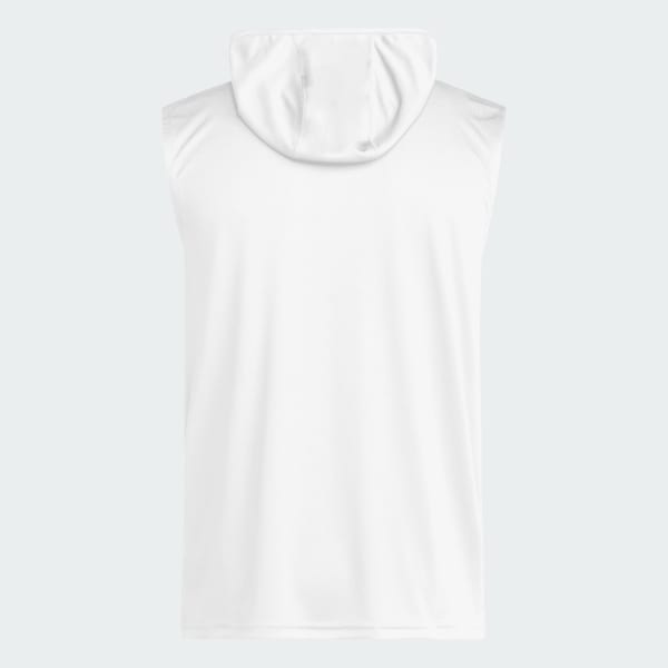 adidas D4T Sleeveless Hoodie - White | Free Shipping with