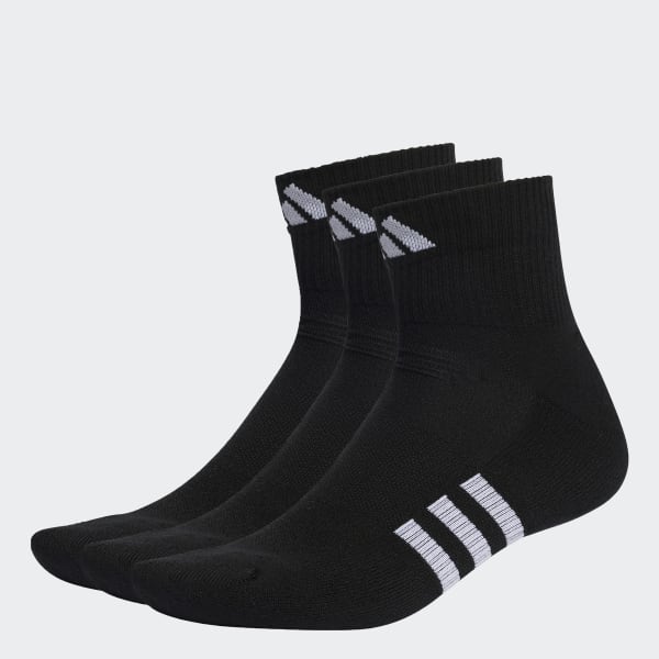 Black Performance Cushioned Mid-Cut Socks 3 Pairs
