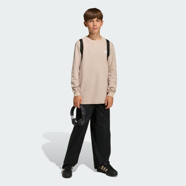 Beige LÅNGÄRMAD VÅFFELTRÖJA