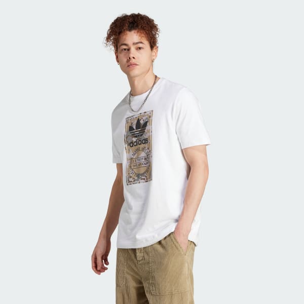 Blanco Polo Estampado Camo Tongue Label