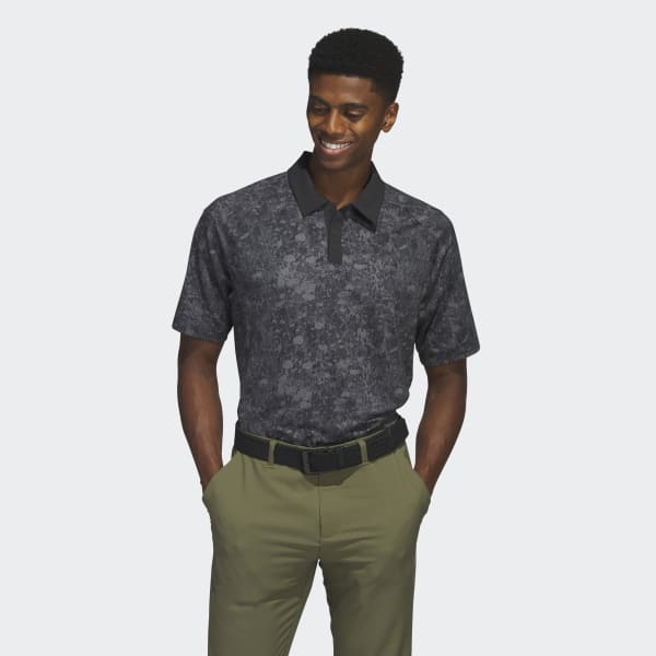 Schwarz Mesh Ultimate365 Tour Print Golf Polo Shirt