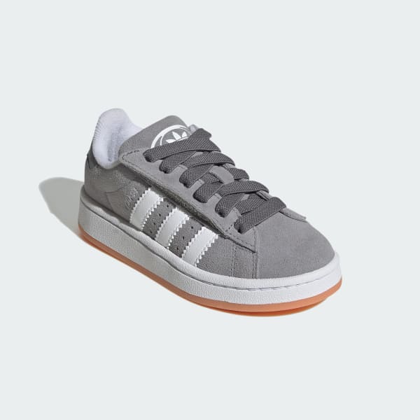 Gris Zapatillas Campus años 2000 con práctico cierre con cordones elásticos para niños